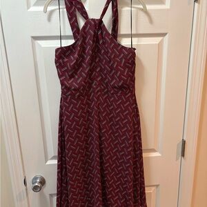 BR Elegant Red Patterned Women's Dress